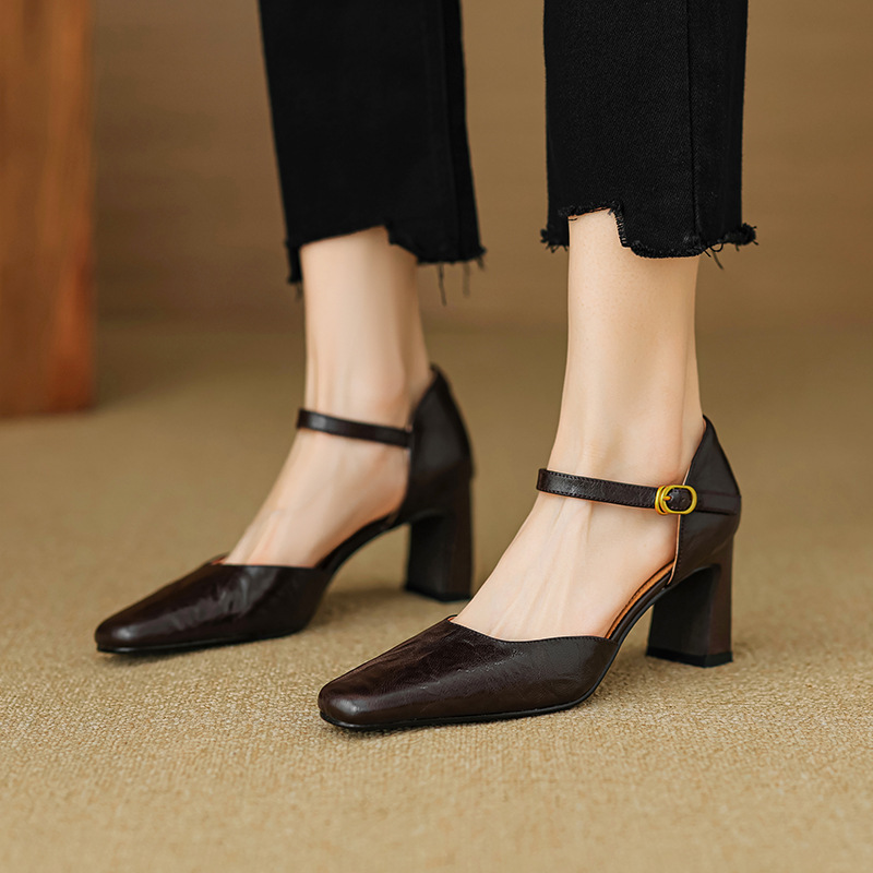 Square-Toe Buckle Sandals, picture 2 of 5