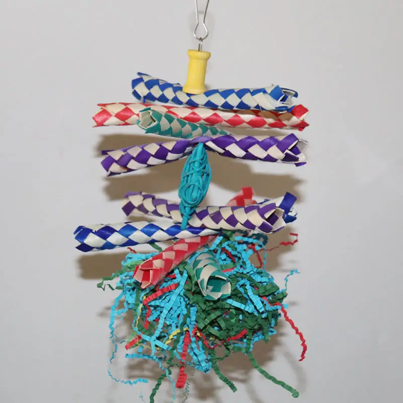 Colorful Shredded Paper And Rattan Weaving Wooden