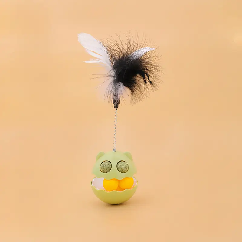 Cats Feather Toy Rotate Cat Tumbler Teaser Catmint Roller Track Ball Interaction Kitten Chasing Hunting Pets Toy Cats Treat Pet Products