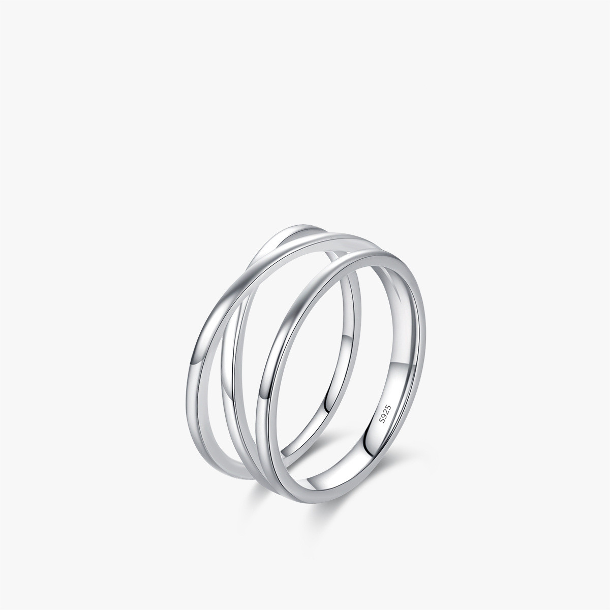 Silver Simple Geometric Line Ring For Women