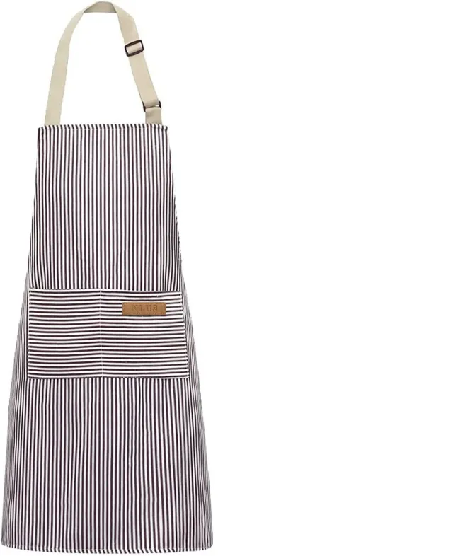 Halter Striped Polyester Restaurant Gardening Apron Gray - Shop at LoveMi