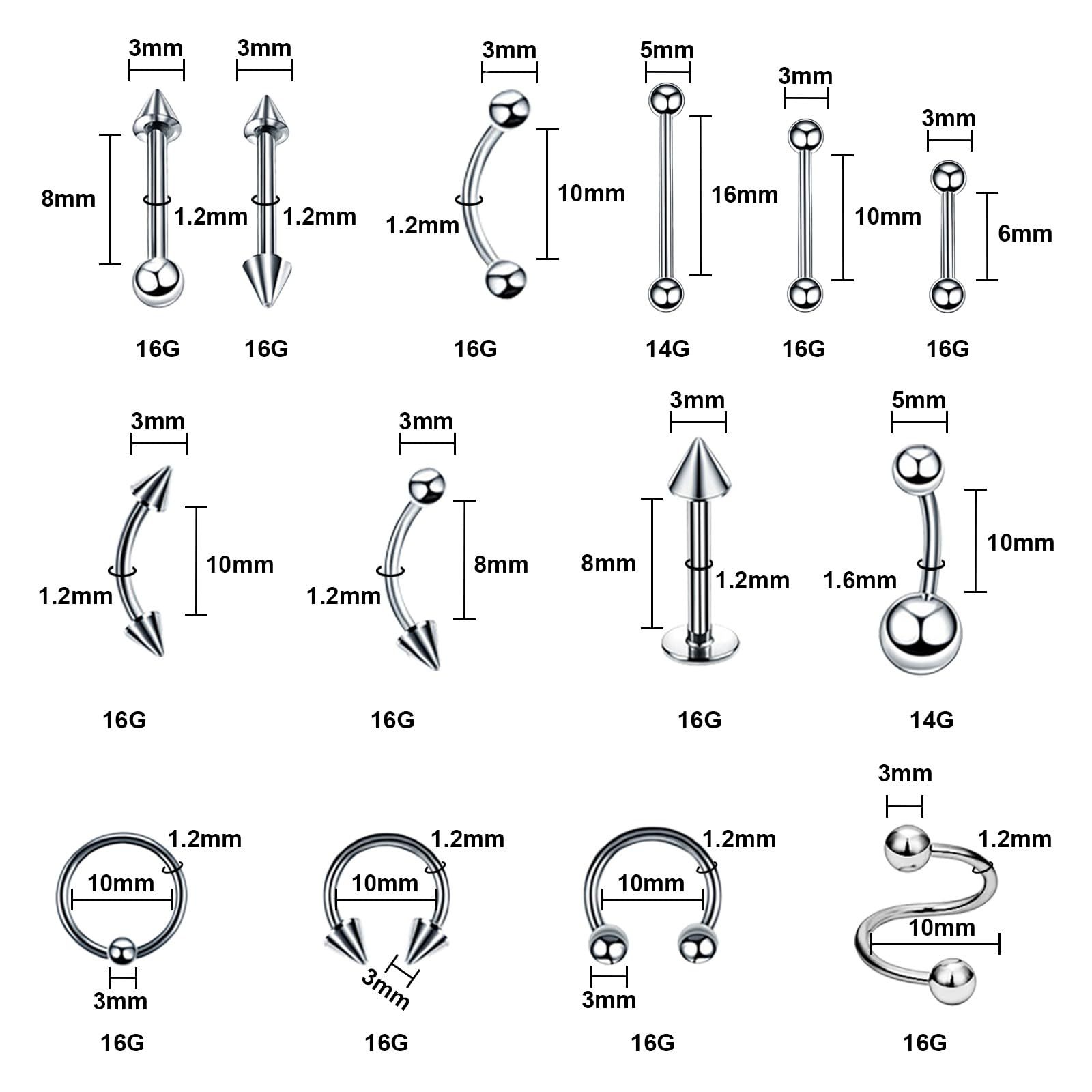 Title 4, 94 Pieces Stainless Steel Puncture Combination ...