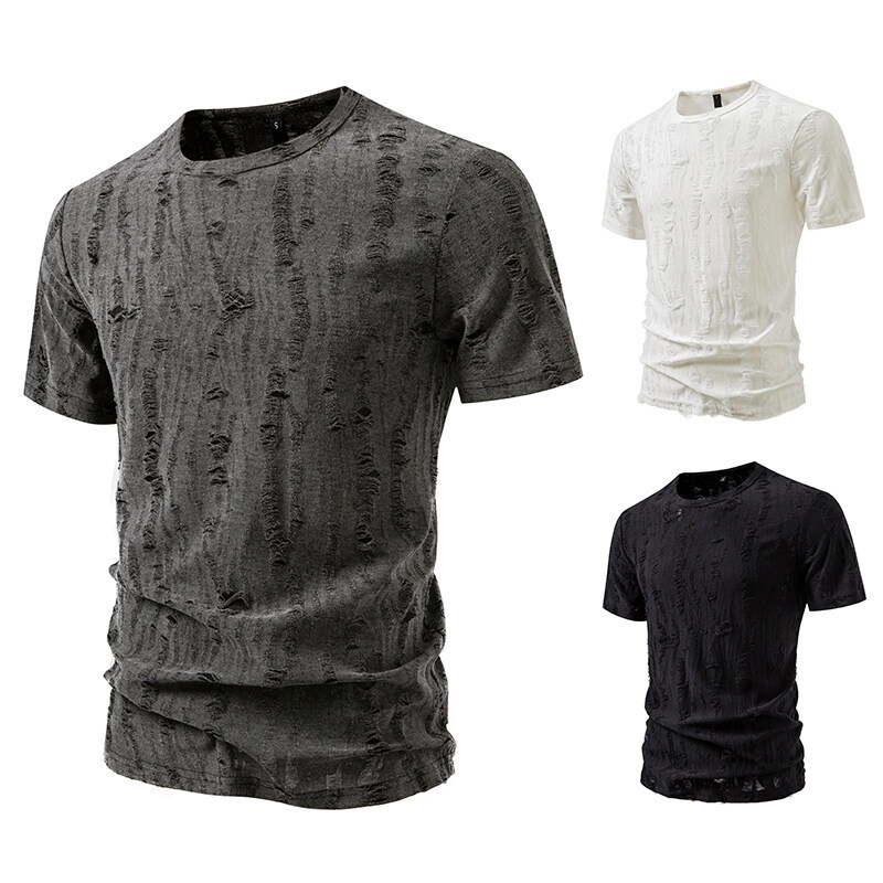 Simple Half Sleeve Men's Tops Loose