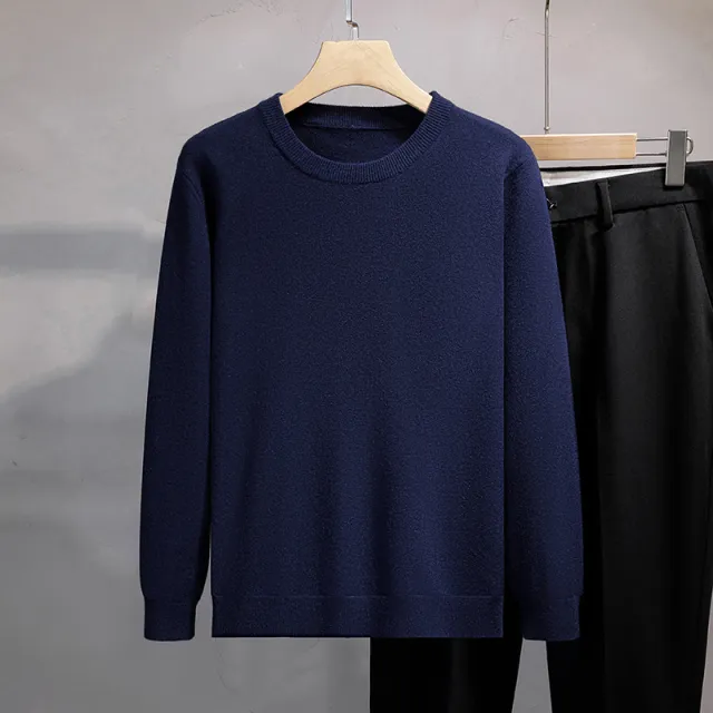 Relaxed fit Padded Crew neck Base Layer For Winter Navy Blue - Shop at LoveMi
