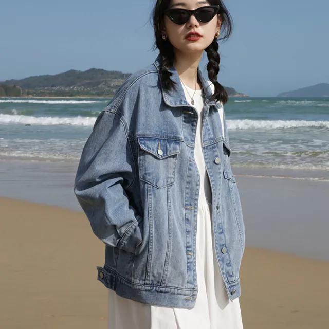 Slimming American Vintage Denim Jacket Ins Blue - Shop at LoveMi