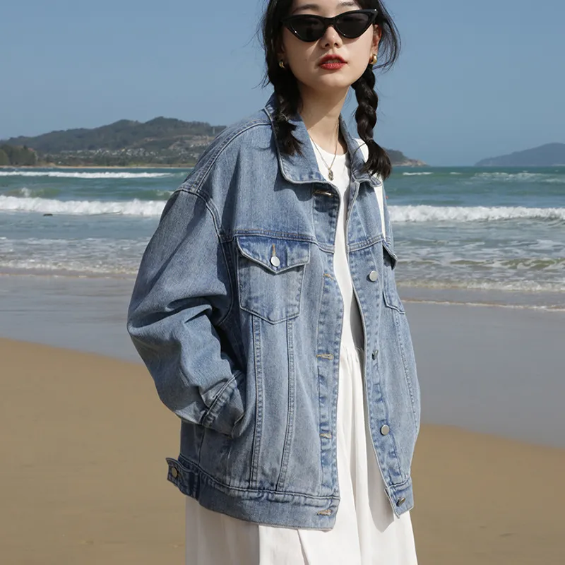 Slimming American Vintage Denim Jacket Ins - Blue