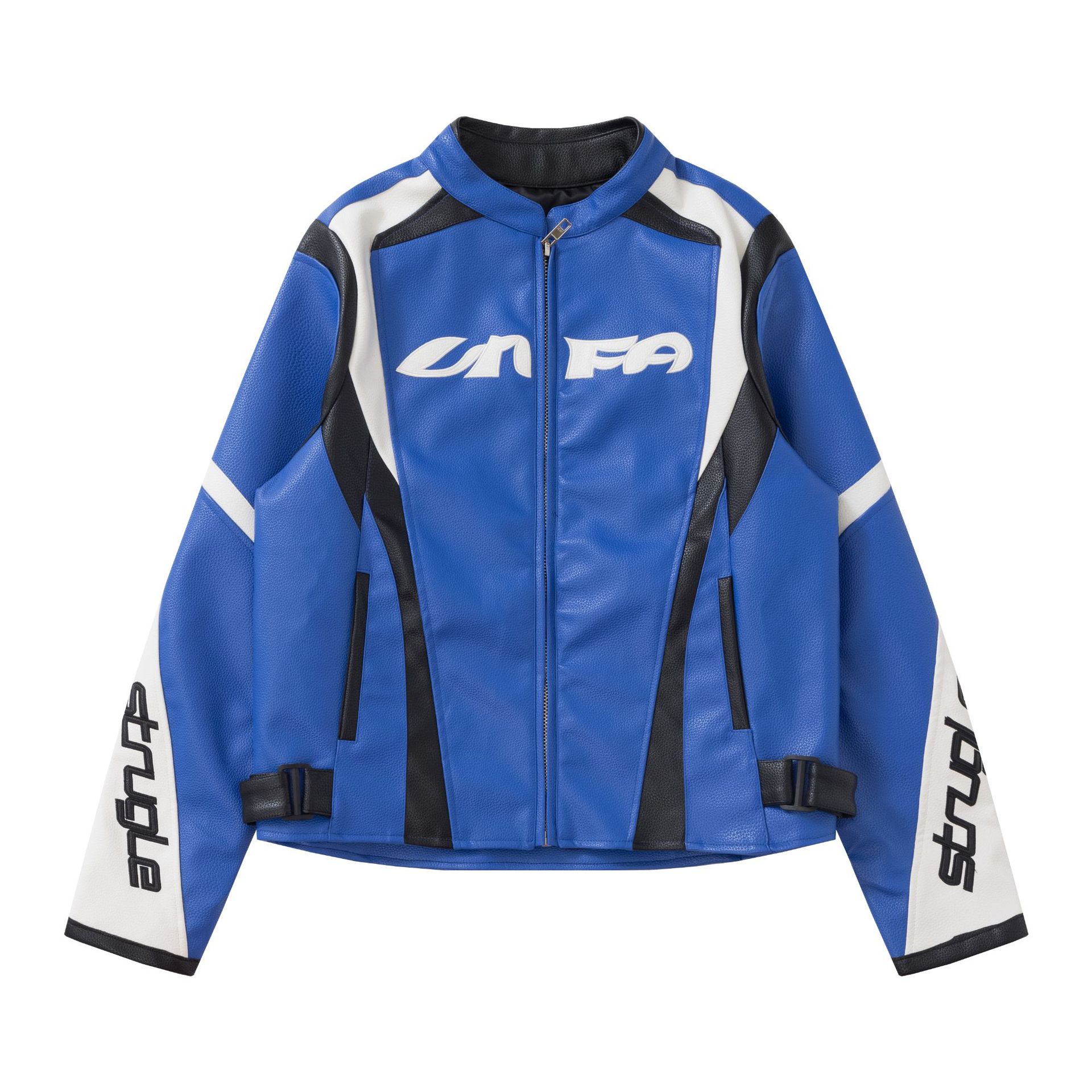 Men's And Women's Letter Embroidered Leather Jacket