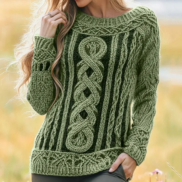 Stylish Personalized Casual Womens Wear With A Crew Neck And Long Sleeves Gbh007735 S - Shop at LoveMi
