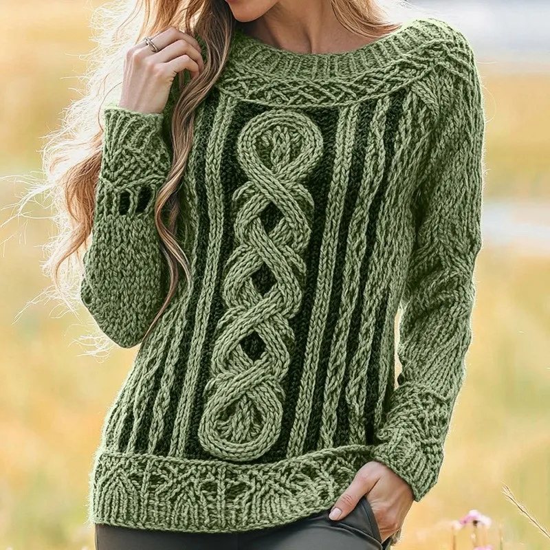 Stylish Personalized Casual Womens Wear With A Crew Neck And Long Sleeves - Gbh007735-S