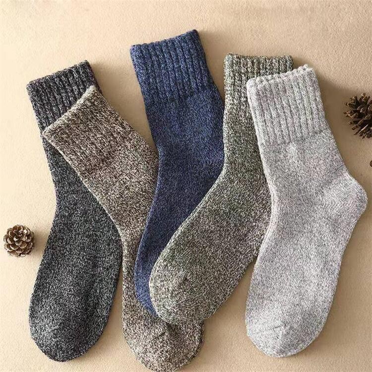 Autumn And Winter Men's Double-thread Rabbit Fur Socks