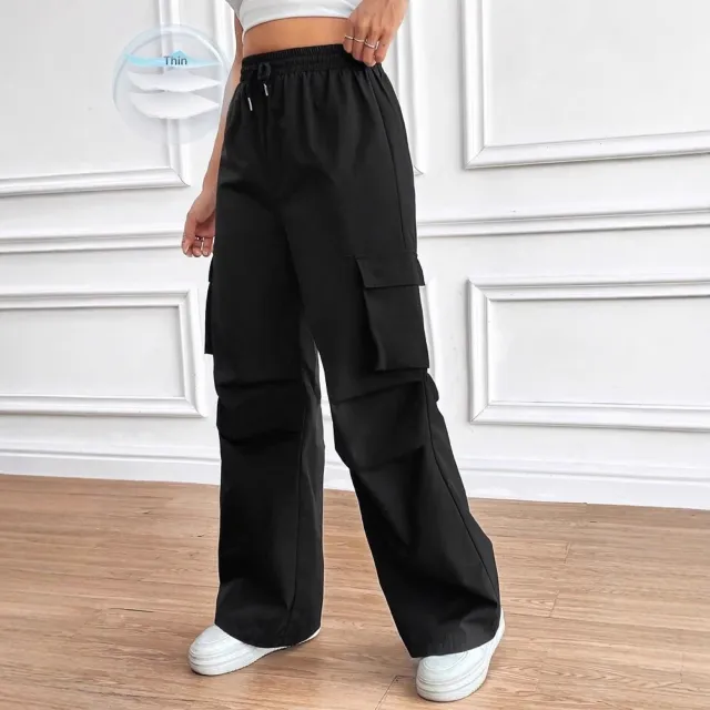 Loose fitting Casual Workwear style Commuter Pants For Women Black - Shop at LoveMi