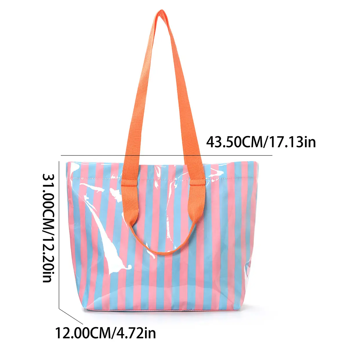 Portable Striped Large-Capacity Lightweight Handbag