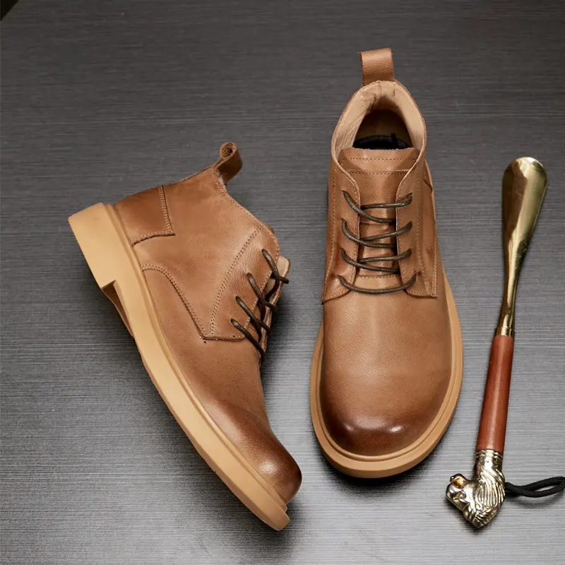 Martin Boots Fashion Leather Flat Lace-up Mid-top Casual All-match