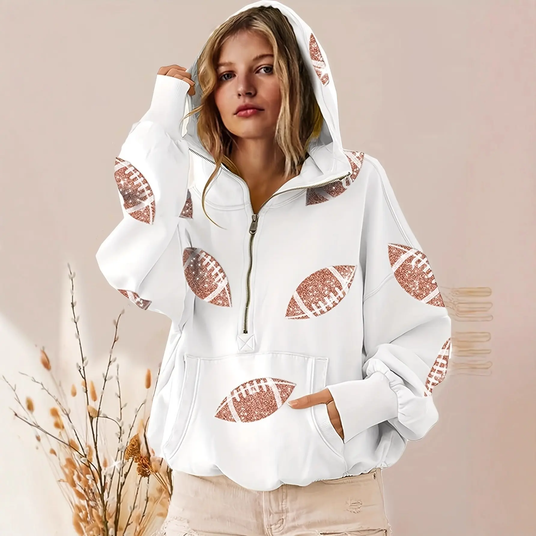 Football Digital Print Hoodie