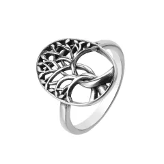 Retro Religious Tree Of Life Men's Titanium Steel Ring - View 1