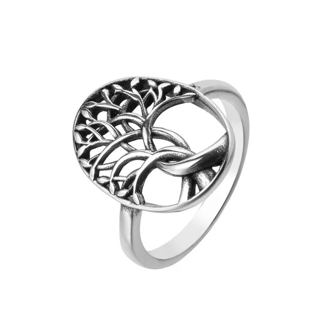 Retro Religious Tree Of Life Men's Titanium Steel Ring - Shop at LoveMi