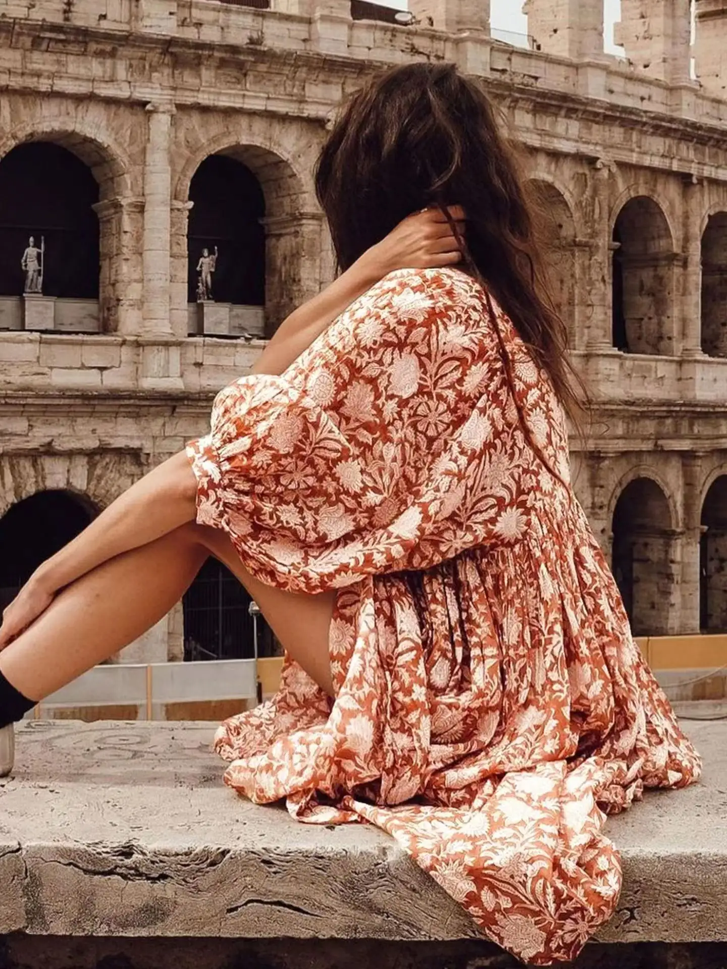 Women's Personalized Retro Loose Tied Printed Dress