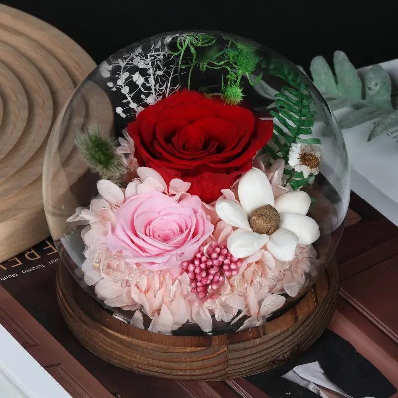 Glass Cover Dried Flower Ornament Gift