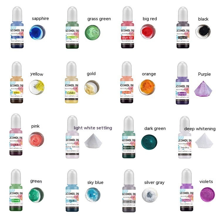 Cross-border Manufacturers Crystal Glue Use Hair Dye Diffusion Color Concentrate Color Rendering 3D Blooming Fluid Alcohol Ink - Image 4
