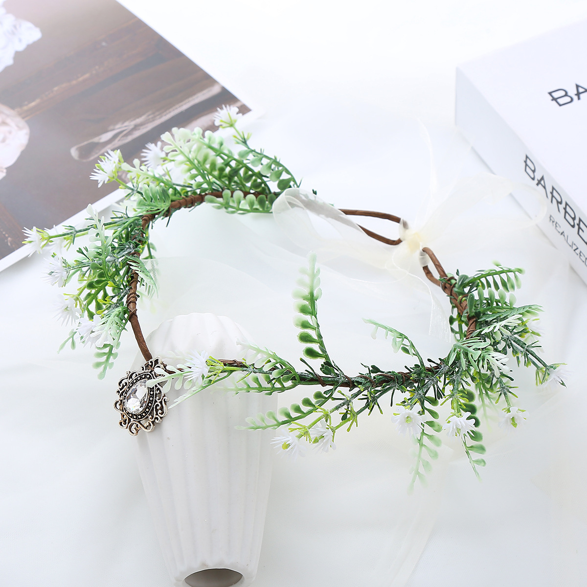 Title 11, Handmade Mori Style Flower Crown Headband Weddi...