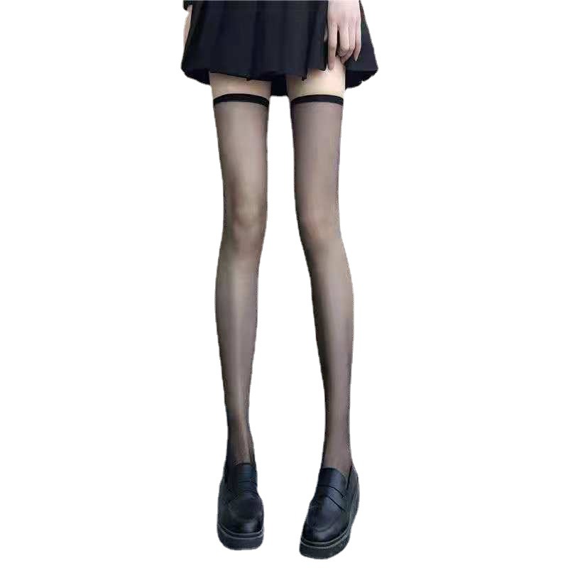 Thin Transparent Black Silk Over The Knee Stockings - Image 10