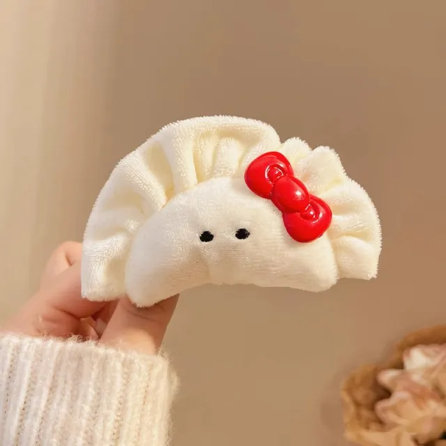 Cute Bowknot Plush Big Dumplings Grip Personality Barrettes Hair Accessories Dumpling Grip - Shop at LoveMi