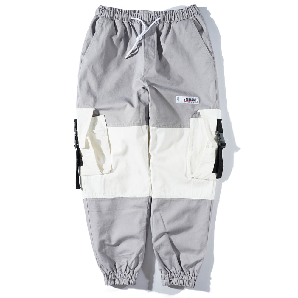 Casual Pants Men's Stitching Overalls Loose Casual Japanese Ankle Banded Pants Korean Ins Pants