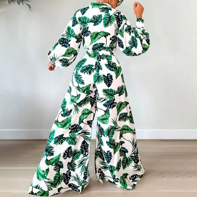 Women's Clothing Fashion Casual Loose Long Sleeve Printed Trousers Suit Green - Shop at LoveMi