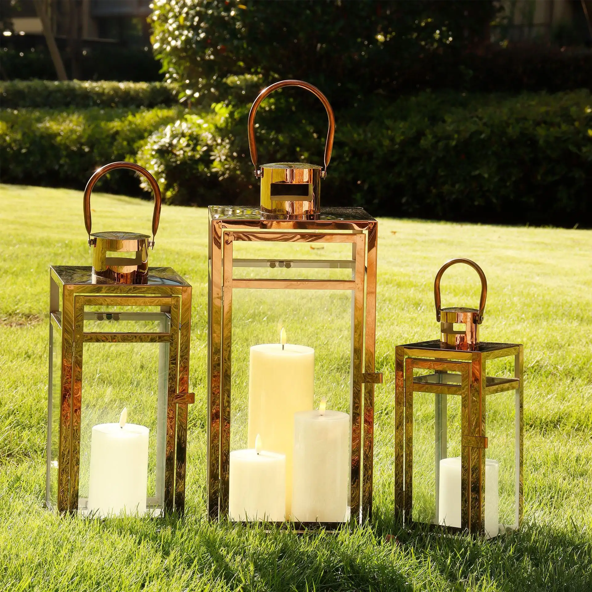 European-style Rose Gold Stainless Steel Wind Lamp