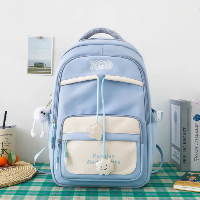 Men's And Women's Same Fashion All match Backpack Large Capacity Blue - Shop at LoveMi
