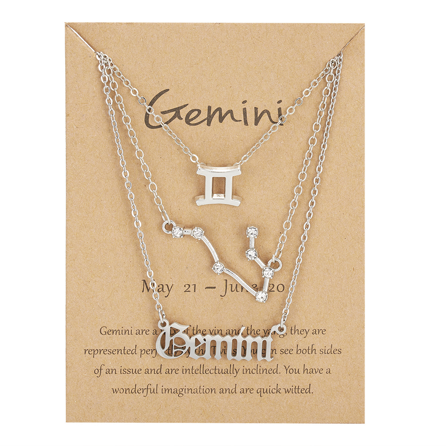 Symbol Starry Sky Ancient English Letters Twelve Constellations Necklace