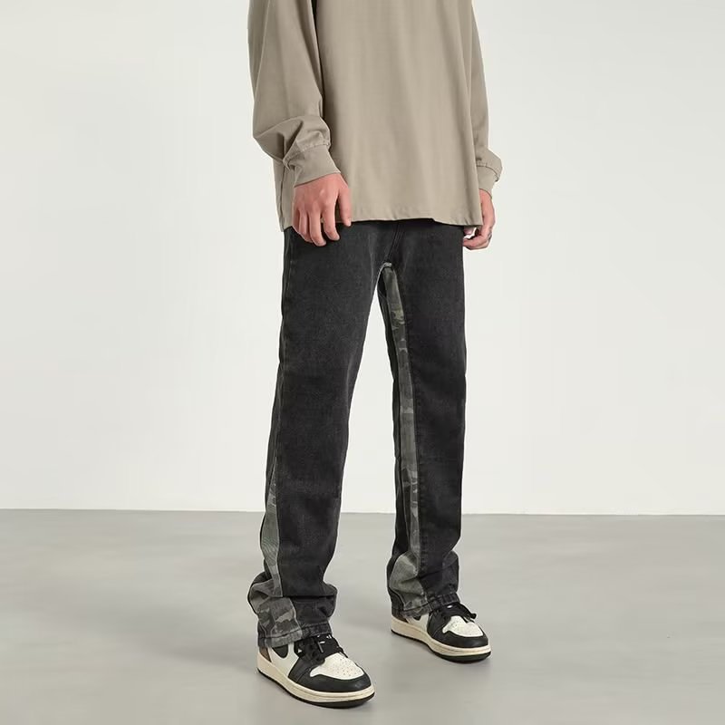 Fashionable Patchwork Camo Jeans For Men