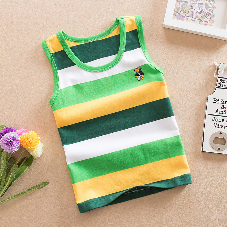 Breathable Cotton Striped Sleeveless Kids Vest