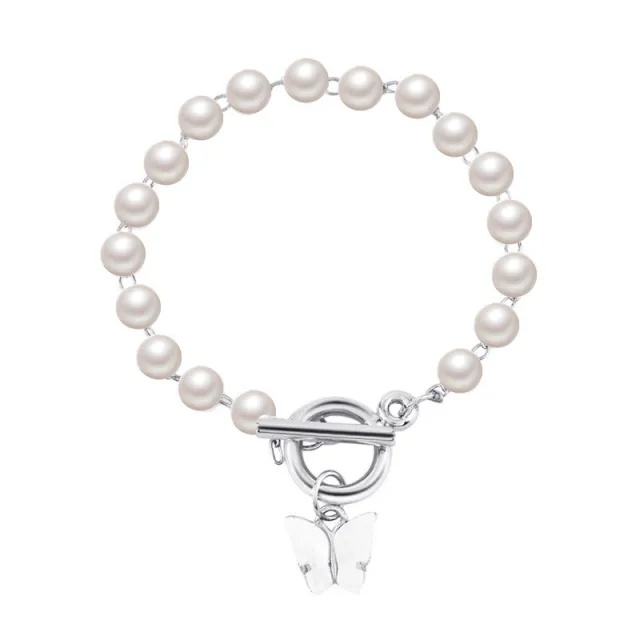 Women's Creative OT Buckle Bee Pendant Pearl Bracelet White X447 - Shop at LoveMi