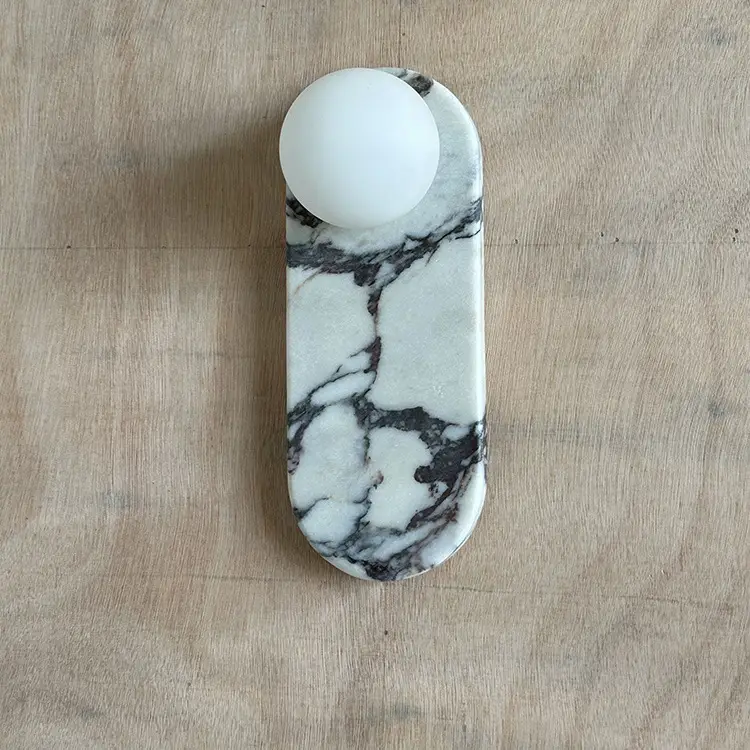 French Style Villa Aisle Natural Marble Wall Lamp