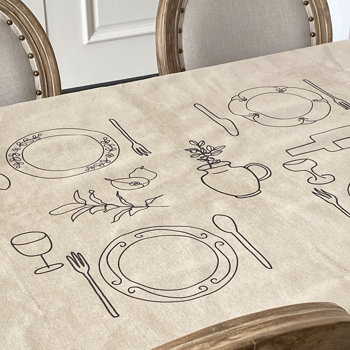 Creative Tablecloth Ins Style Personalized Line Drawing Tablecloth