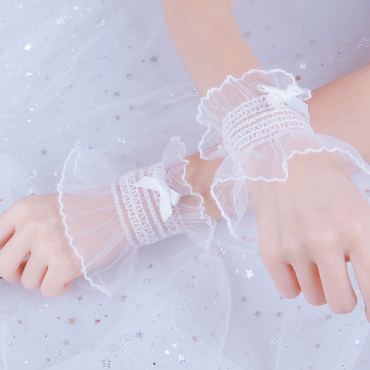 Title 3, Lolita Style Wristband Small Bowknot Lace Cuffs