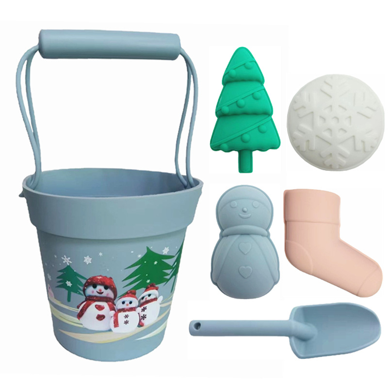 Beach Bucket Christmas Blue