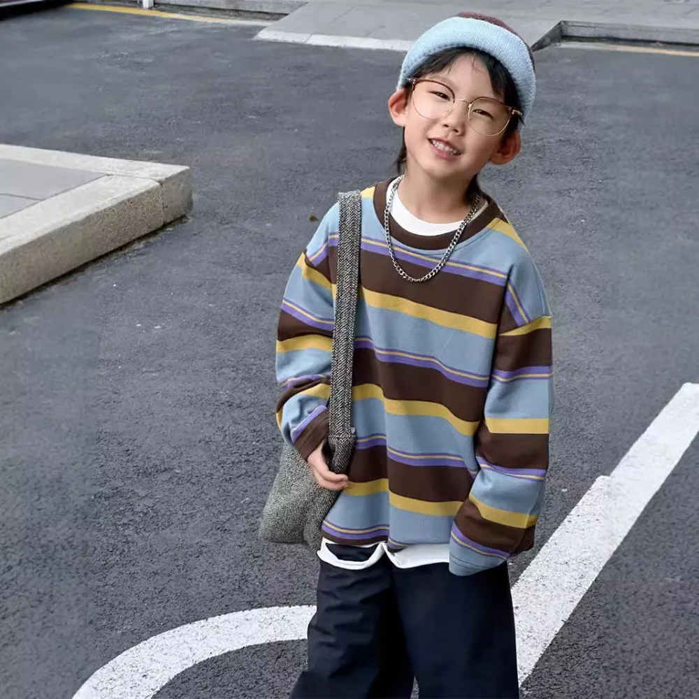 Loose Top Boys' Clothes Stripes