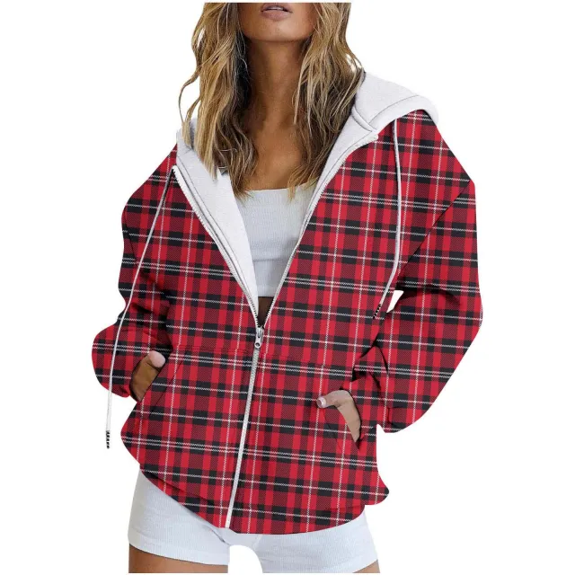 Digital Printing Urban Casual Round Neck Zipper Sweater Wy03Pl17 L - Shop at LoveMi