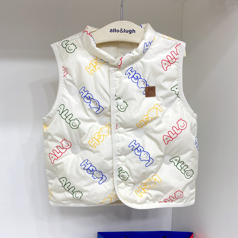 Title 2, Boys and Girls Full Printed Letters Down Vest...