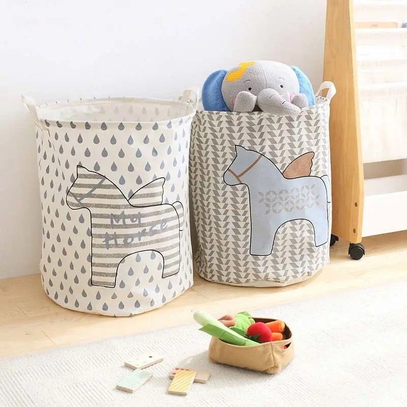 JX-LCLYL Waterproof Foldable Kids Toy Storage Basket Dirty Clothes Home Organizer 40*50CM