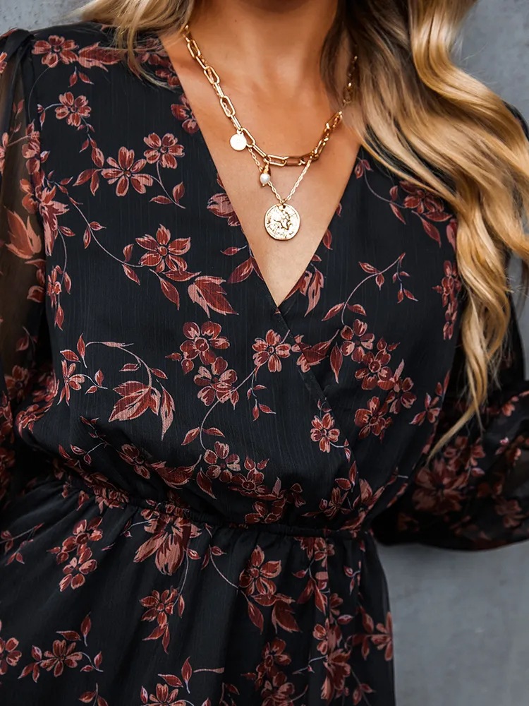 Women&rsquo;s Elegant Chiffon Printed Spring Dress