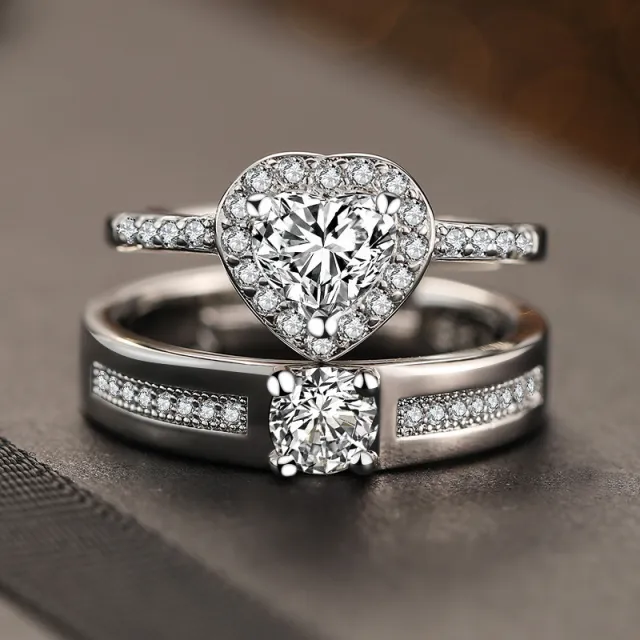 Fashion Simple New Princess Love Couple Rings Suit - Shop at LoveMi