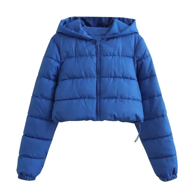 Women's Winter Fashion Long Sleeve Cardigan Hooded Warm Cotton Jacket Blue - Shop at LoveMi