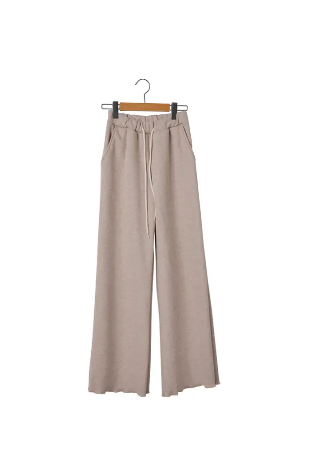 Elastic Waist Drawstring Slimming Trousers Camel - Shop at LoveMi