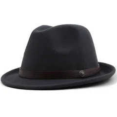 Western Cowboy Hat Wide Brim Curling Sun Shade - Dark Grey - View 1