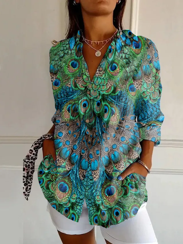 Women's Fashion Summer Pattern Printed 3D Shirt Jm699 L - Shop at LoveMi