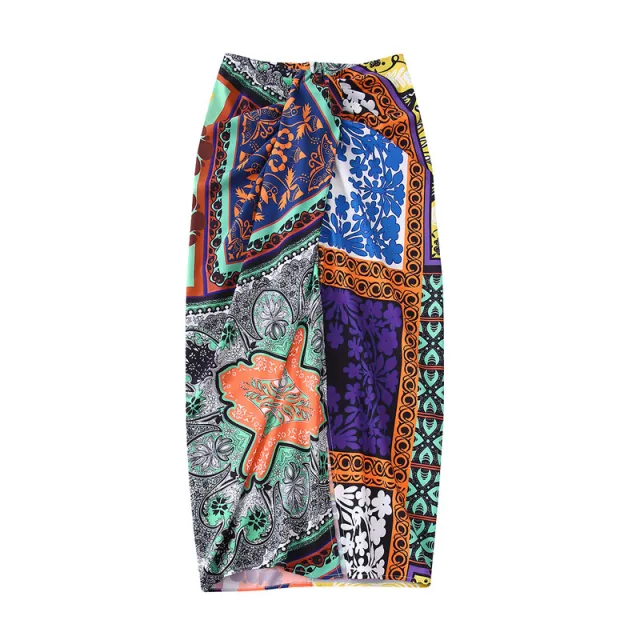 Lapel Print Shirt Women's Section Decoration Skirt Suit Skirt Xs - Shop at LoveMi