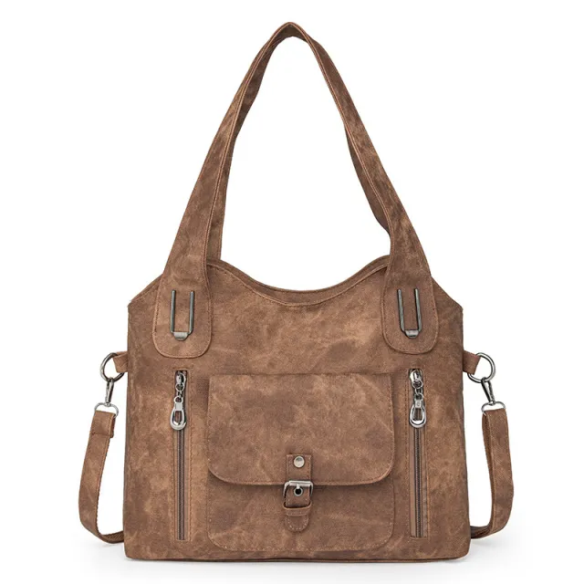 Large Capacity Casual Ladies Bag Crossbody Portable Brown - Shop at LoveMi